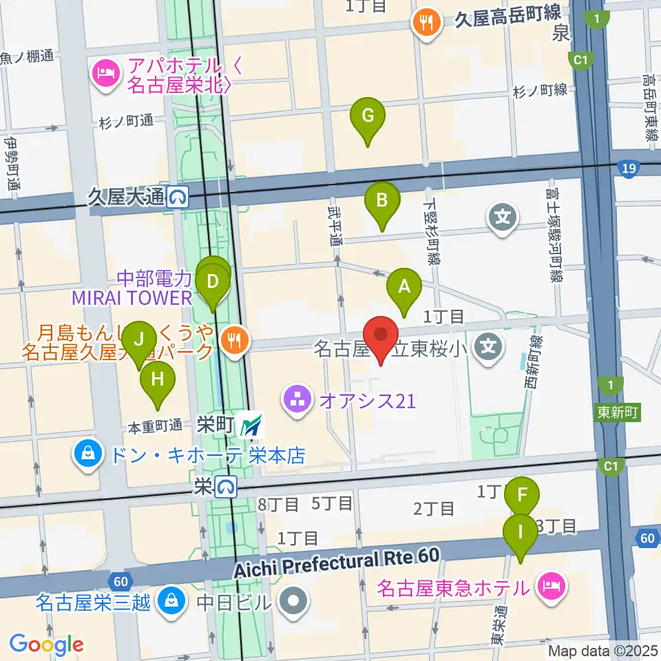 NHK文化センター 名古屋教室周辺のホテル一覧地図