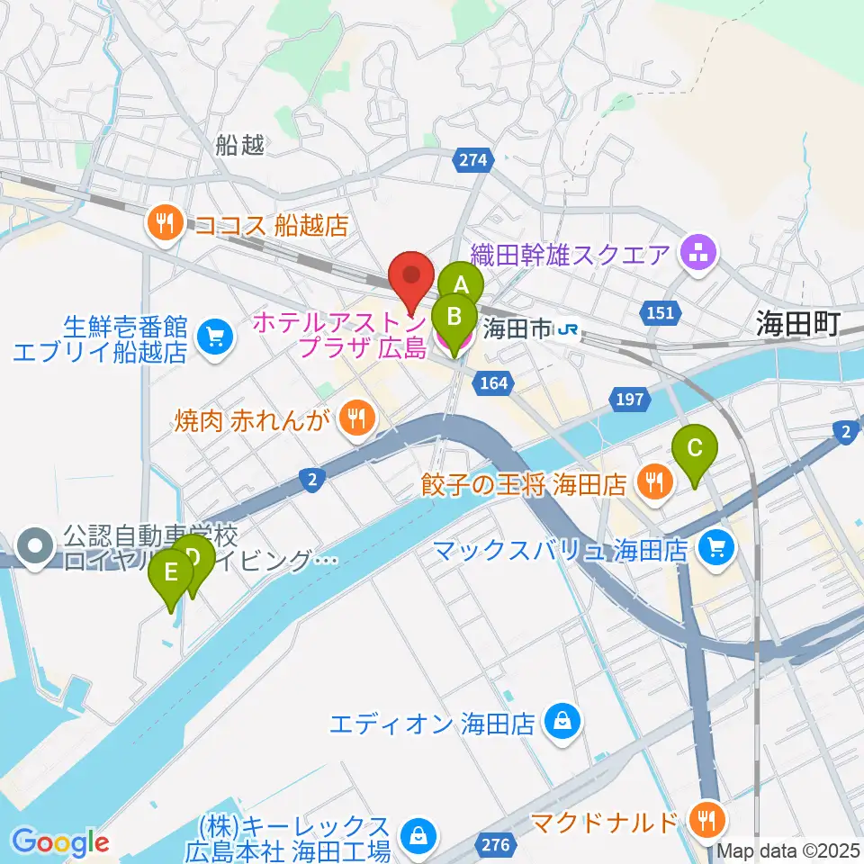 安芸区民文化センター周辺のホテル一覧地図