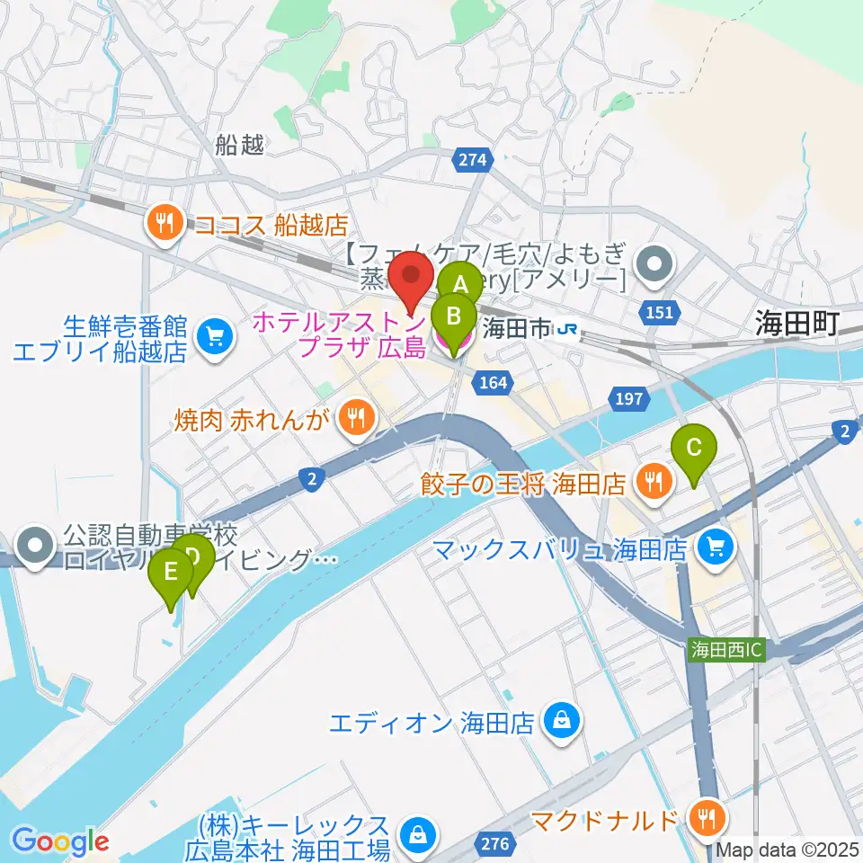 安芸区民文化センター周辺のホテル一覧地図