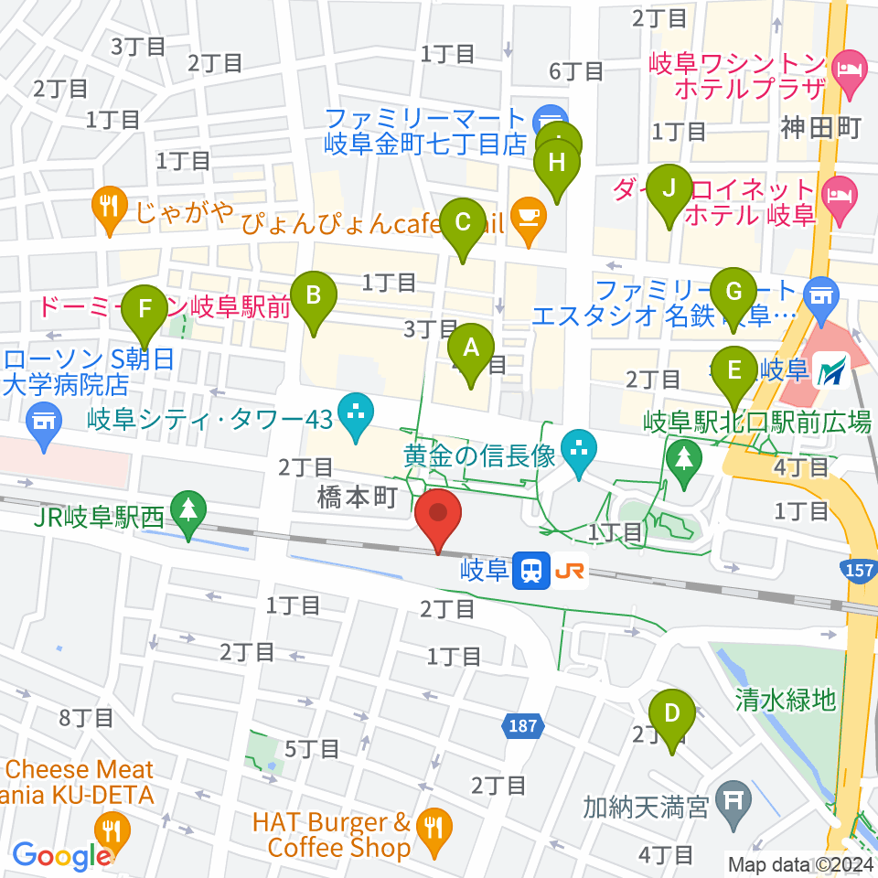 NHK文化センター 岐阜教室周辺のホテル一覧地図