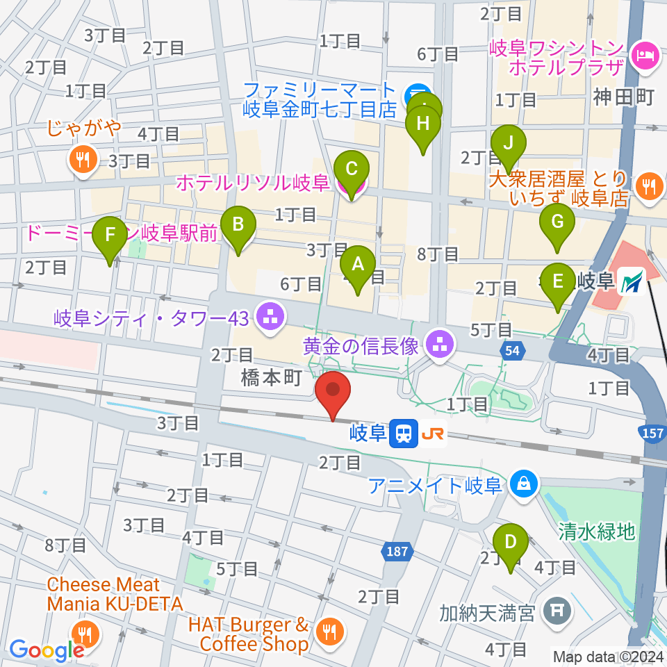 NHK文化センター 岐阜教室周辺のホテル一覧地図