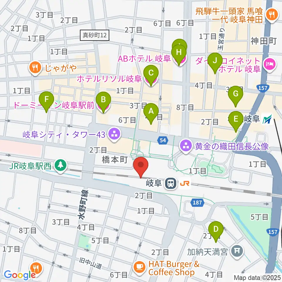 NHK文化センター 岐阜教室周辺のホテル一覧地図