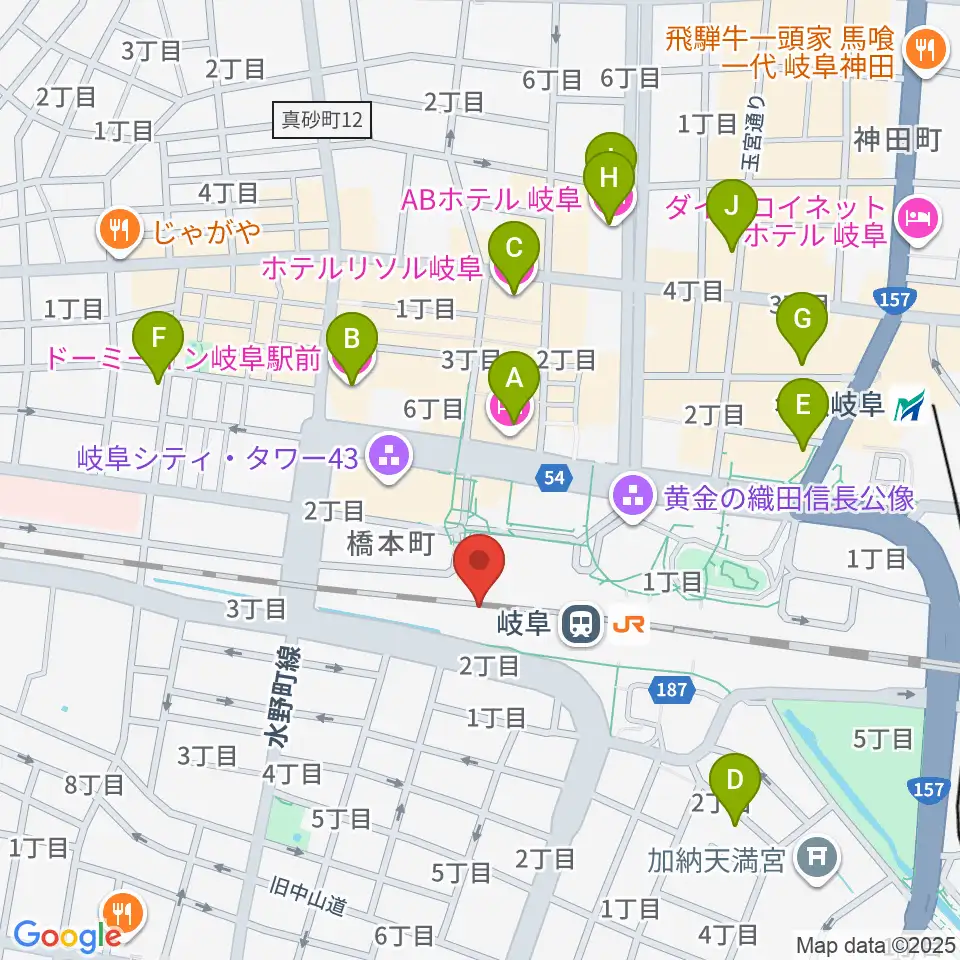 NHK文化センター 岐阜教室周辺のホテル一覧地図