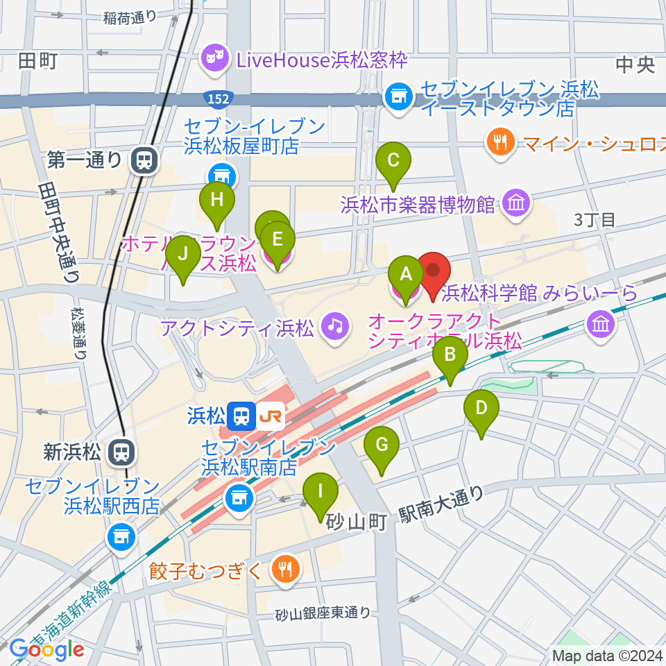 NHK文化センター浜松教室周辺のホテル一覧地図