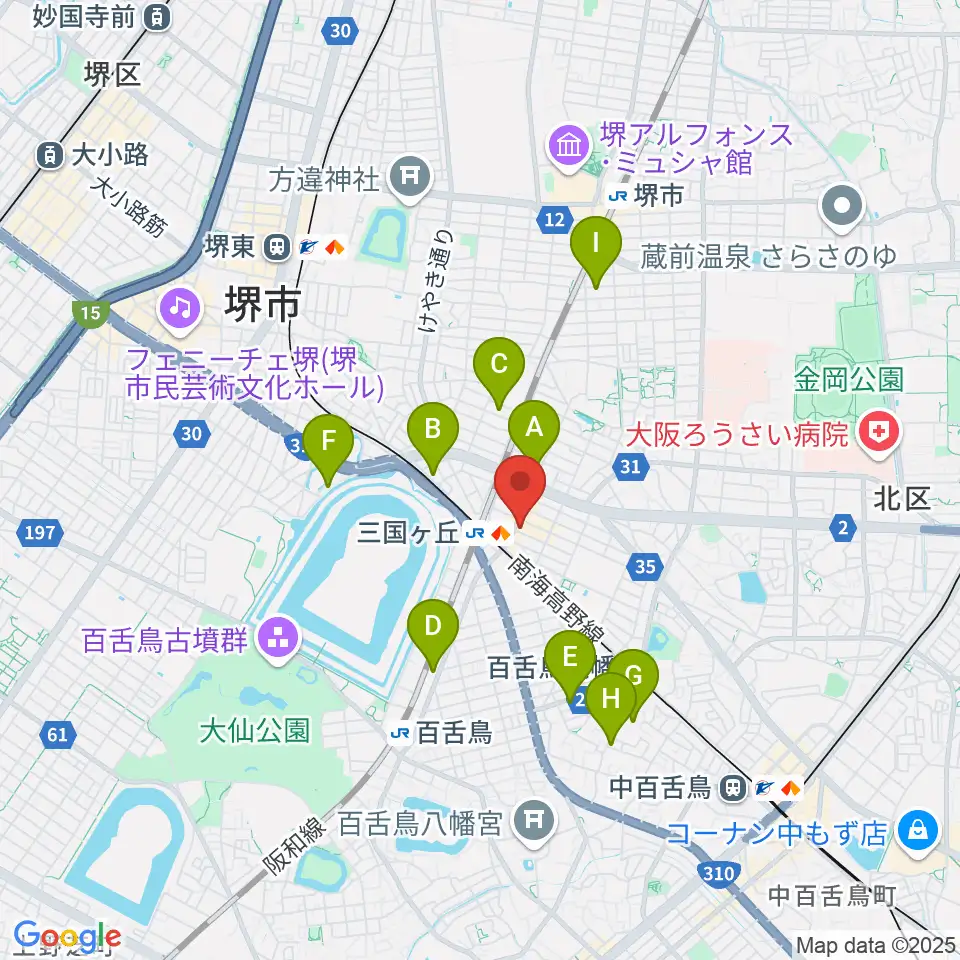 三国ヶ丘FUZZ(ファズ)周辺のホテル一覧地図