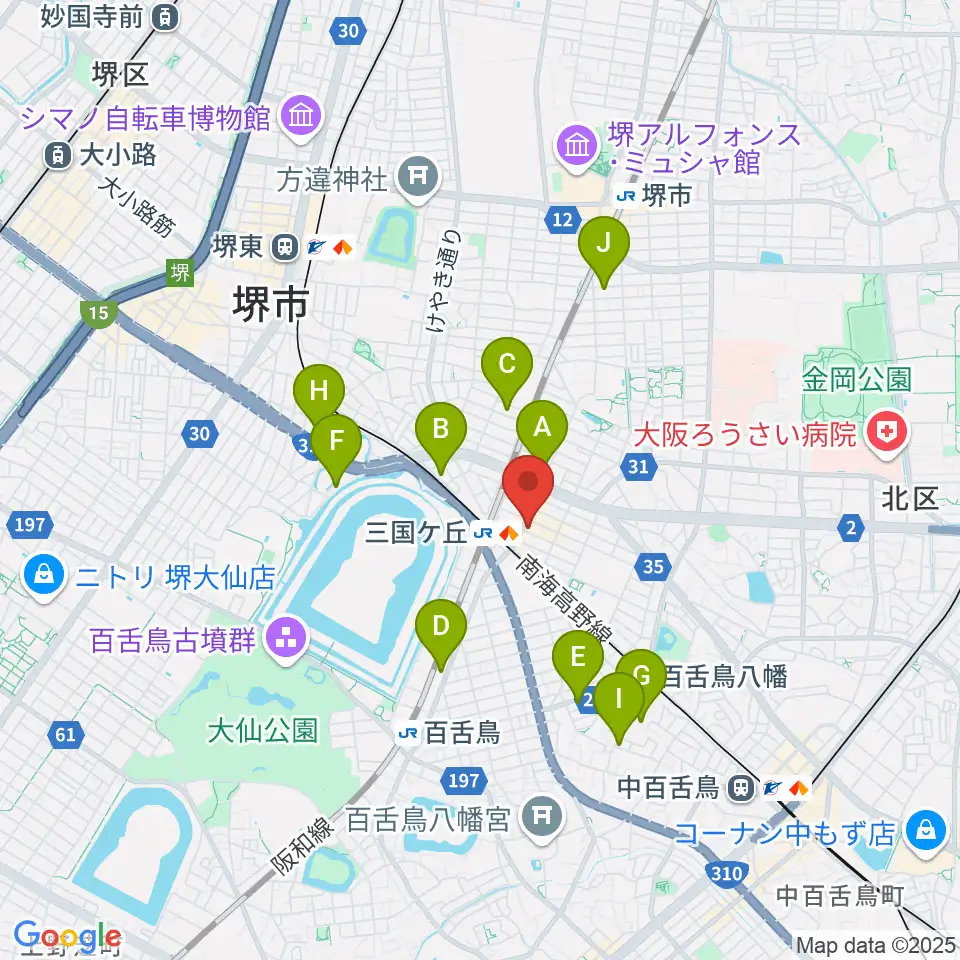 三国ヶ丘FUZZ(ファズ)周辺のホテル一覧地図