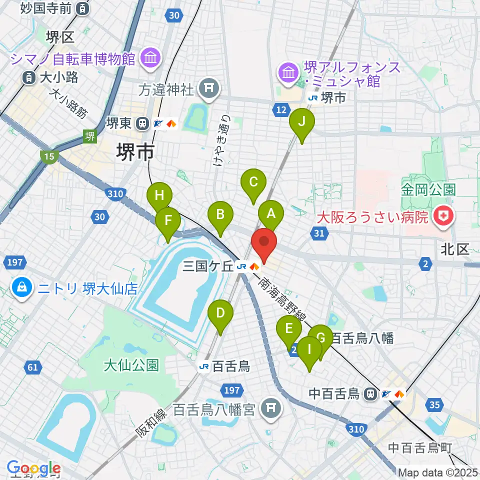 三国ヶ丘FUZZ周辺のホテル一覧地図