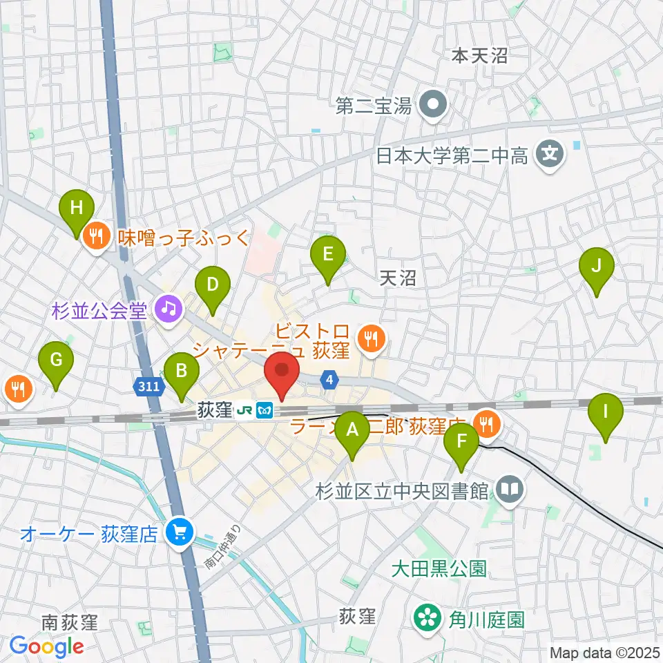 よみうりカルチャー荻窪周辺のホテル一覧地図