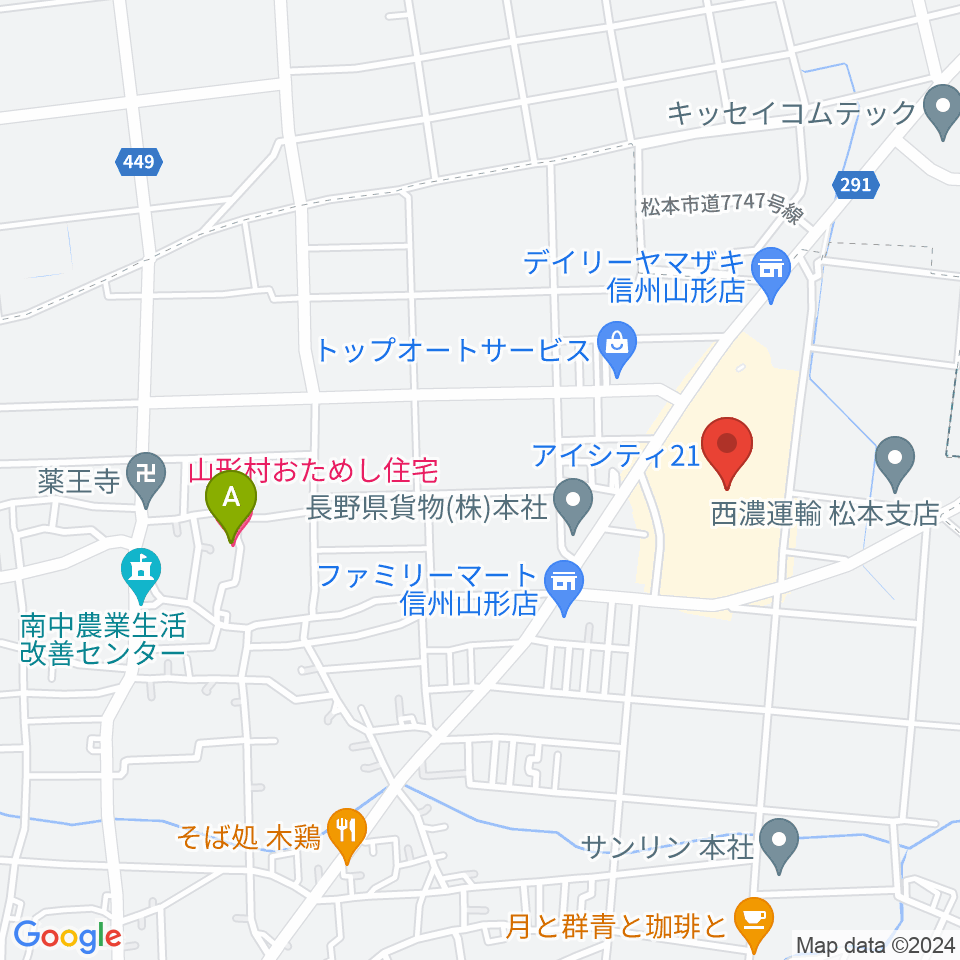 NHK文化センター 松本・iCITY21教室周辺のホテル一覧地図