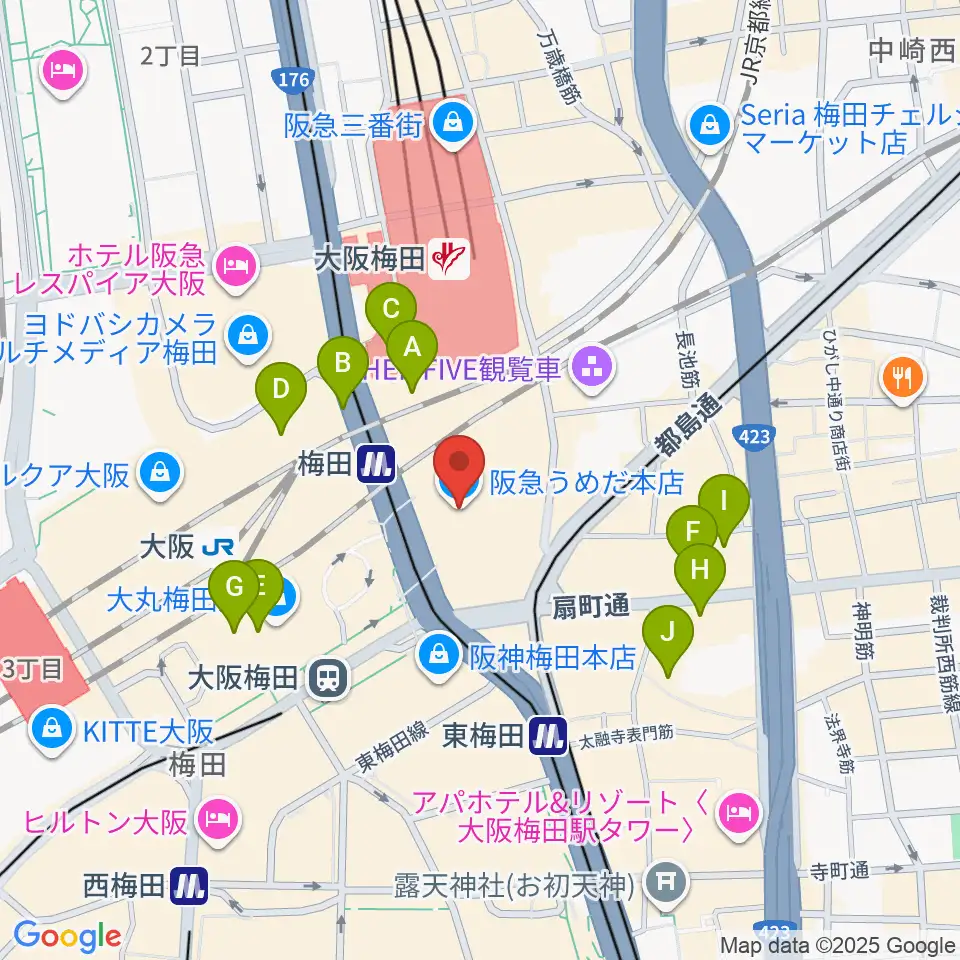 NHK文化センター 梅田教室周辺のホテル一覧地図