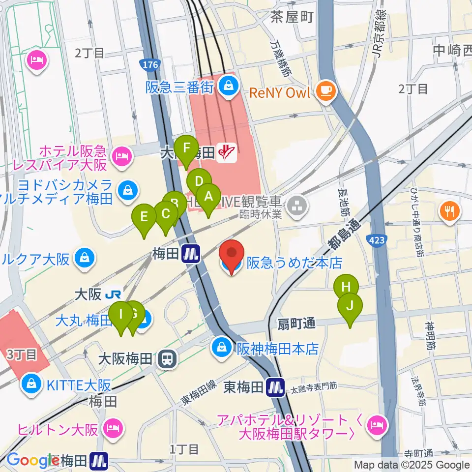 NHK文化センター 梅田教室周辺のホテル一覧地図