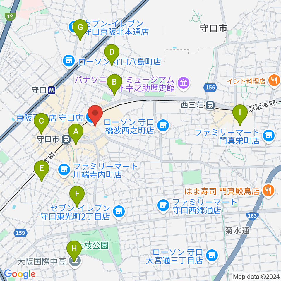 NHK文化センター 守口教室周辺のホテル一覧地図