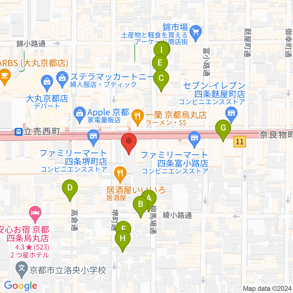 NHK文化センター京都教室周辺のホテル一覧地図