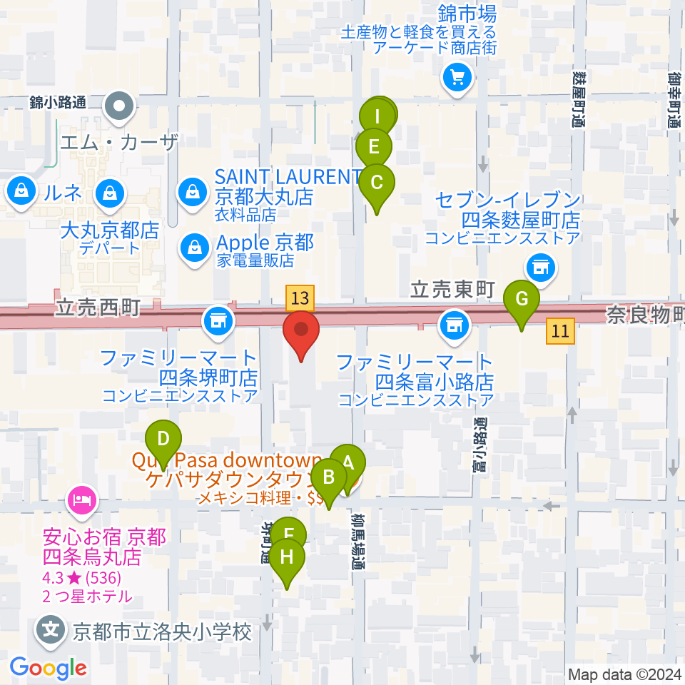 NHK文化センター京都教室周辺のホテル一覧地図