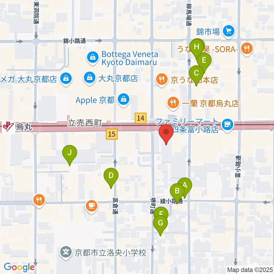 NHK文化センター京都教室周辺のホテル一覧地図