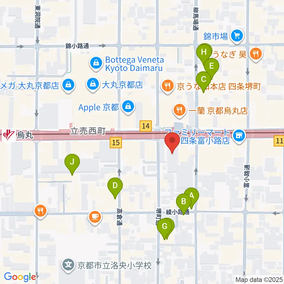 NHK文化センター京都教室周辺のホテル一覧地図