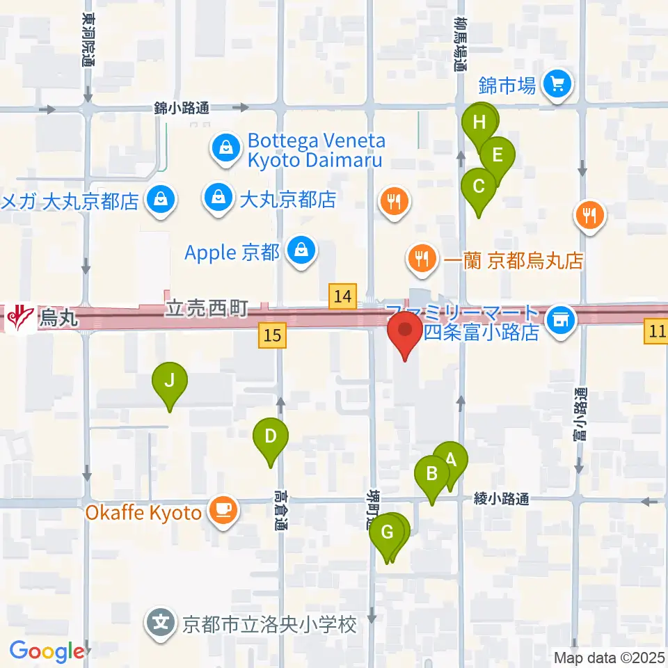 NHK文化センター京都教室周辺のホテル一覧地図