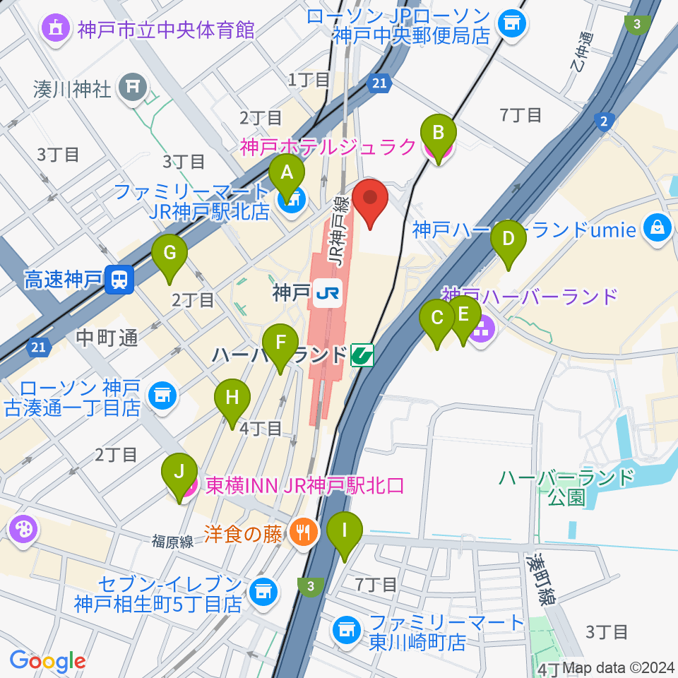 NHK文化センター神戸教室周辺のホテル一覧地図