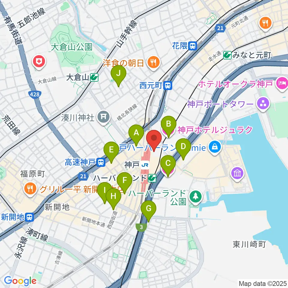 NHK文化センター神戸教室周辺のホテル一覧地図