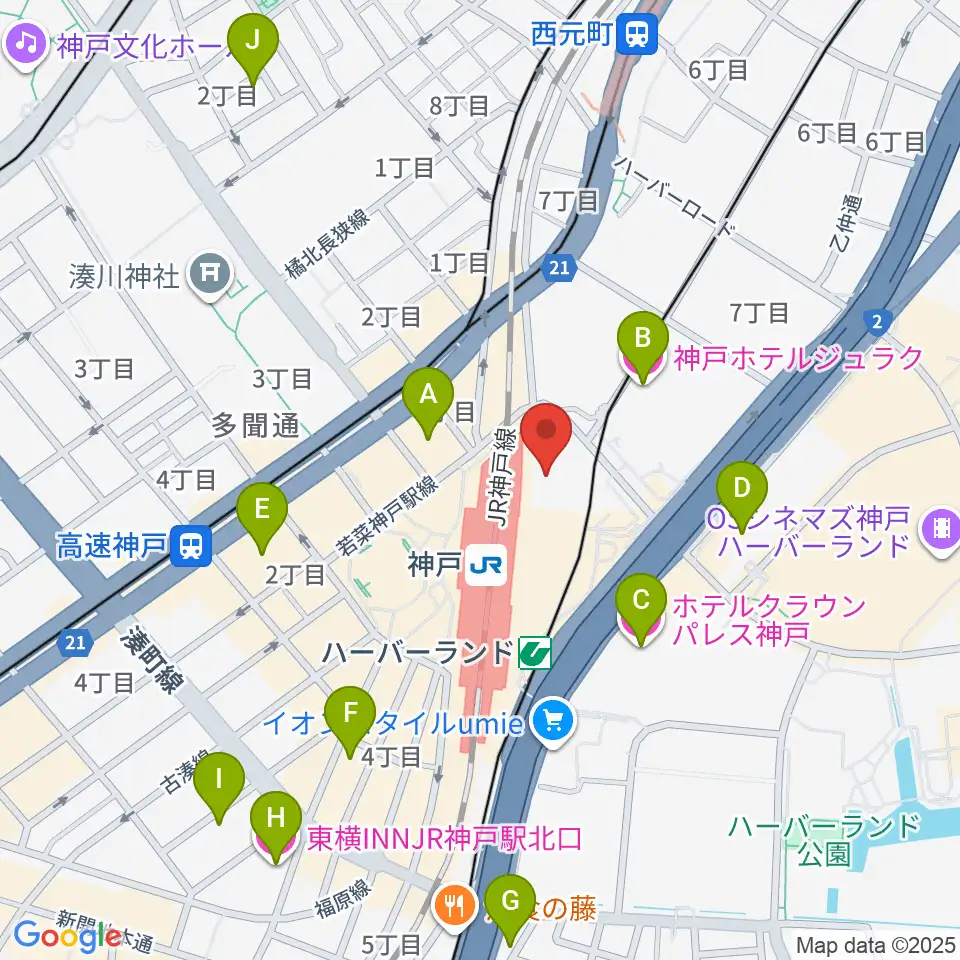 NHK文化センター神戸教室周辺のホテル一覧地図
