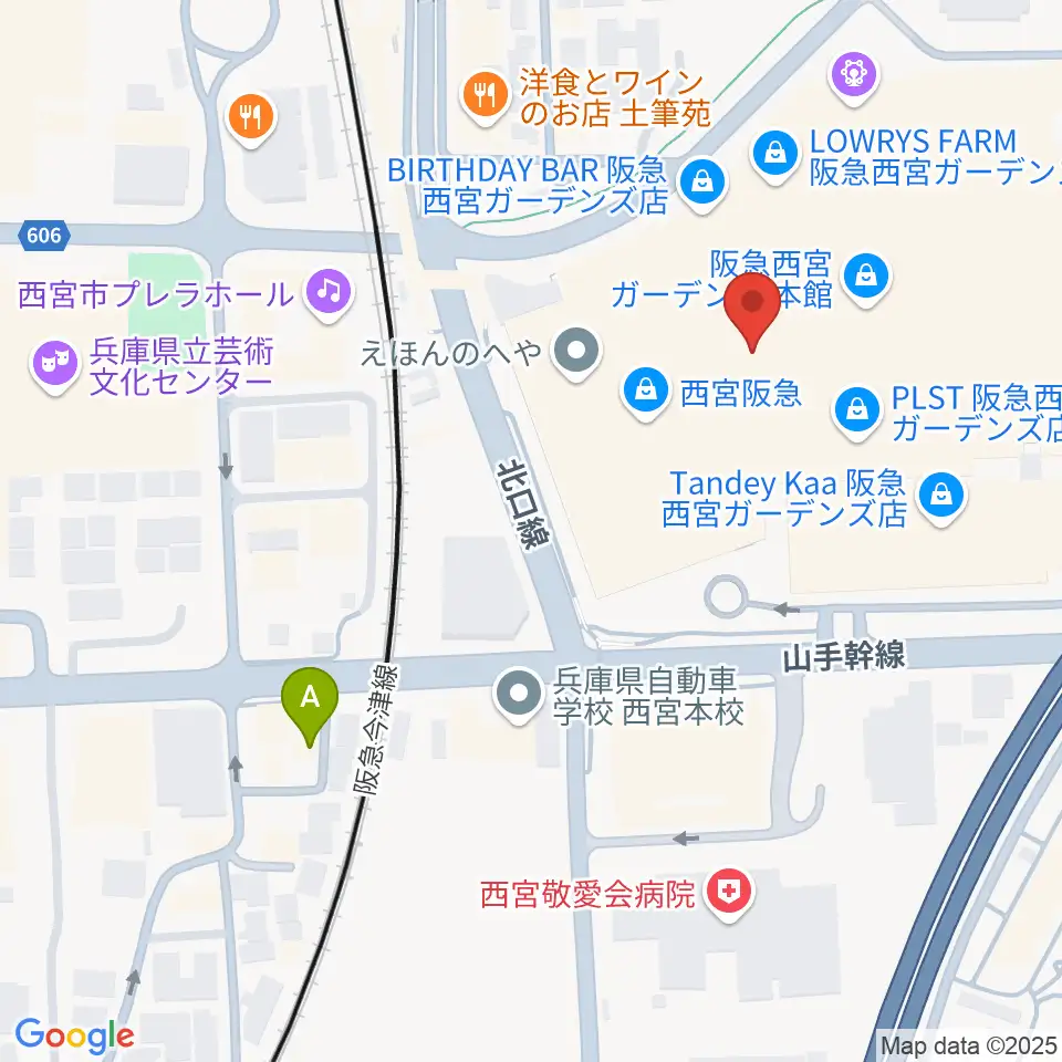NHK文化センター西宮ガーデンズ教室周辺のホテル一覧地図