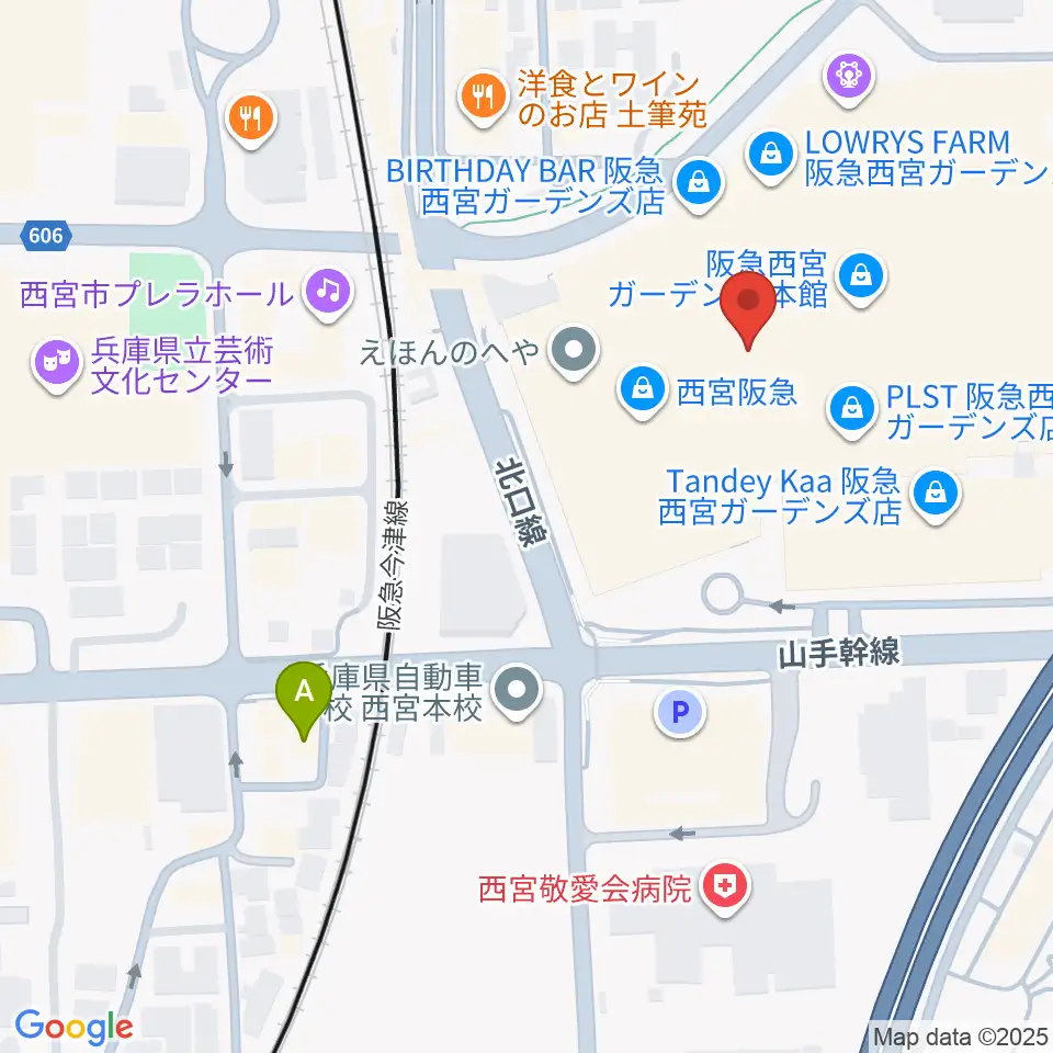 NHK文化センター西宮ガーデンズ教室周辺のホテル一覧地図
