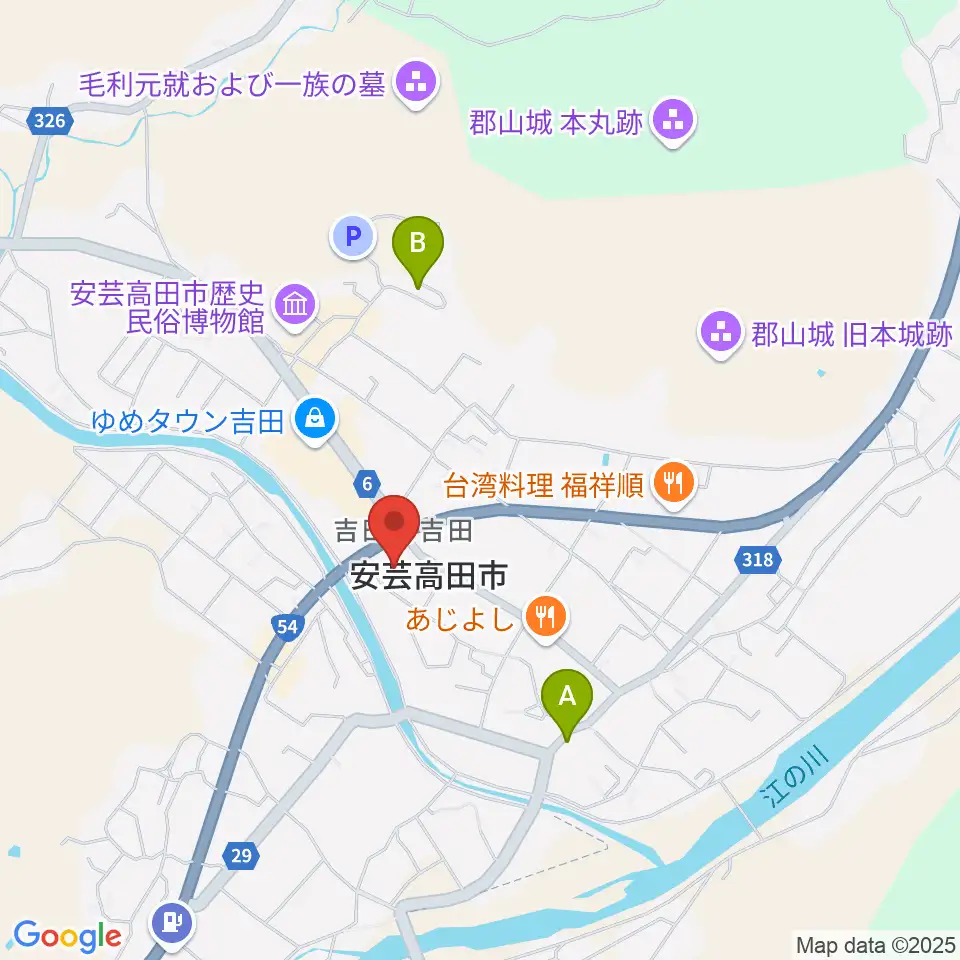 安芸高田市民文化センター クリスタルアージョ周辺のホテル一覧地図