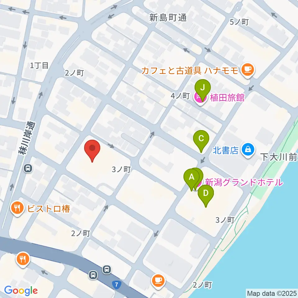 クロスパルにいがた周辺のホテル一覧地図
