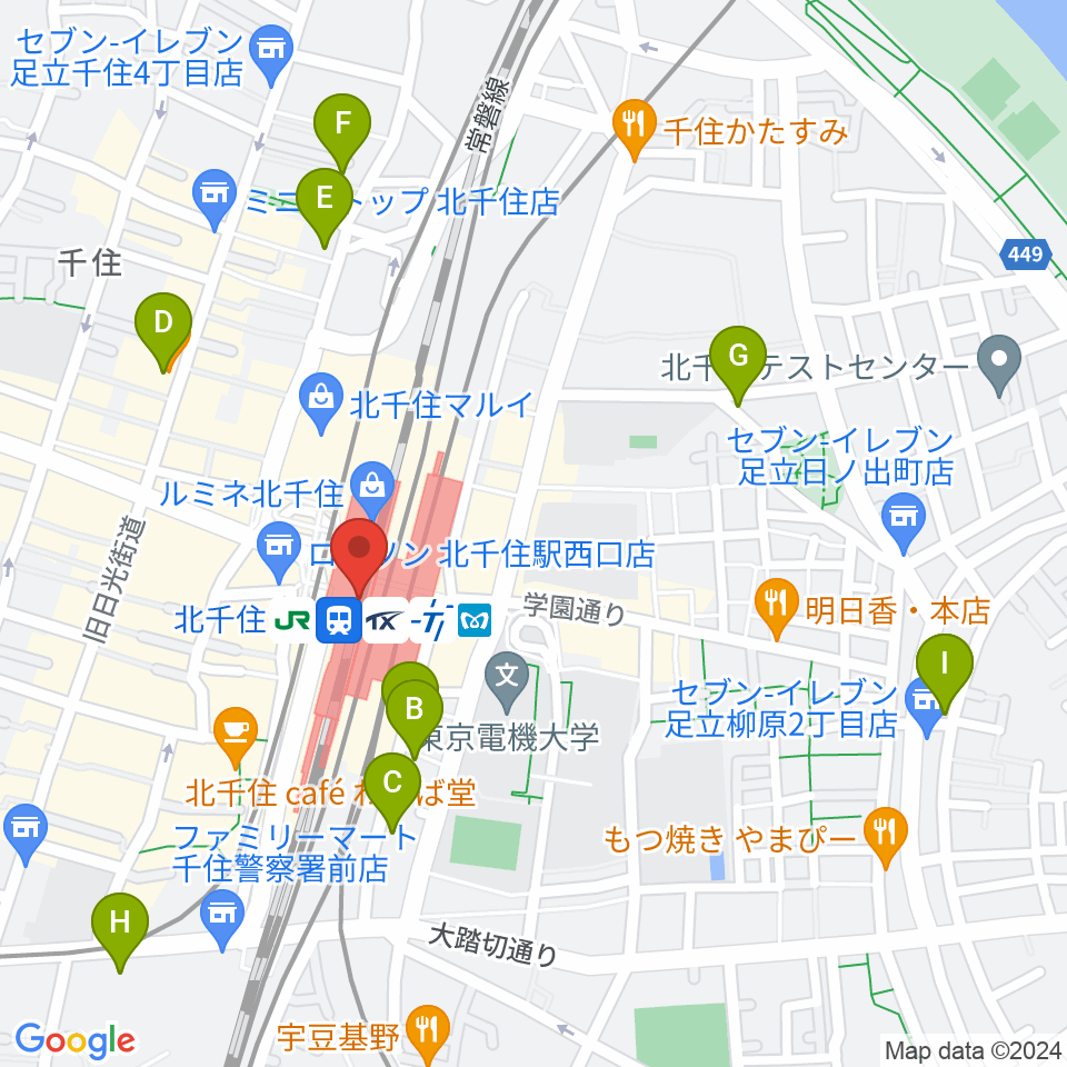 よみうりカルチャー北千住周辺のホテル一覧地図