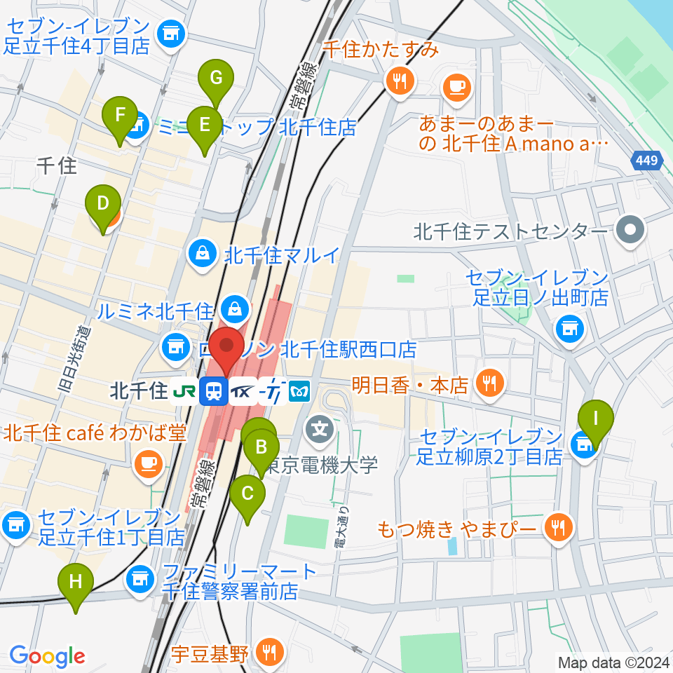 よみうりカルチャー北千住周辺のホテル一覧地図