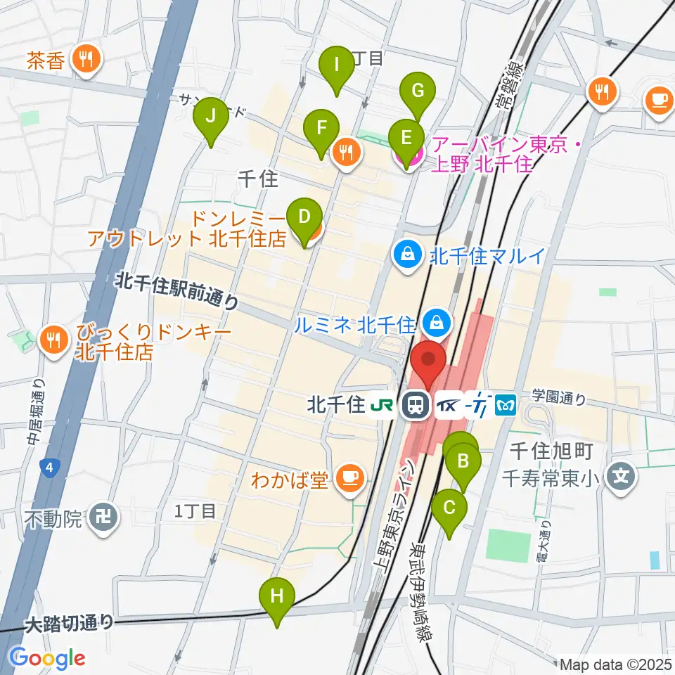 よみうりカルチャー北千住周辺のホテル一覧地図
