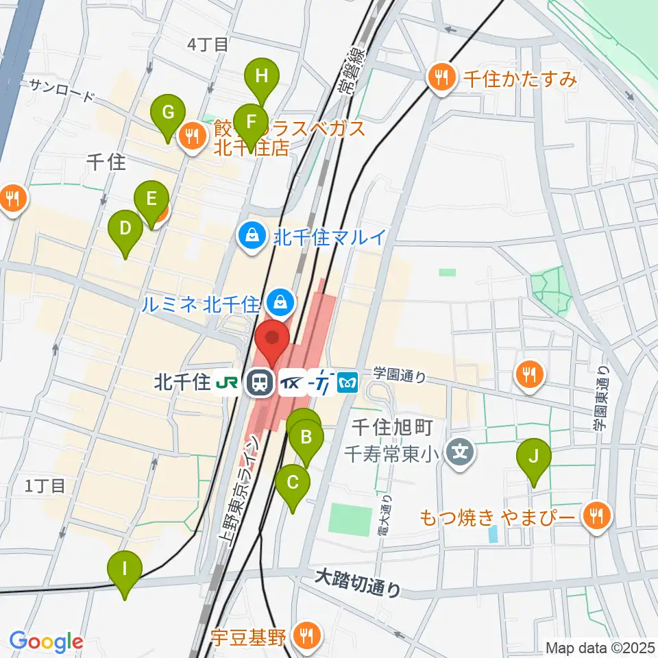 よみうりカルチャー北千住周辺のホテル一覧地図