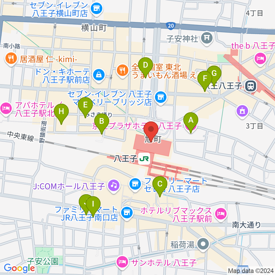 よみうりカルチャー八王子周辺のホテル一覧地図