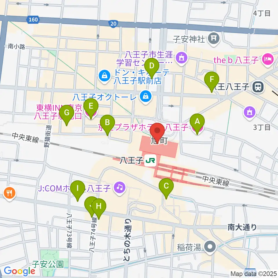 よみうりカルチャー八王子周辺のホテル一覧地図
