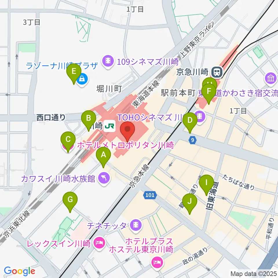 よみうりカルチャー川崎周辺のホテル一覧地図