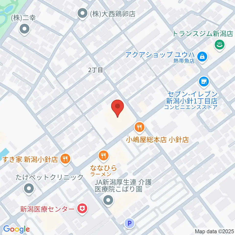 西新潟市民会館周辺のホテル一覧地図