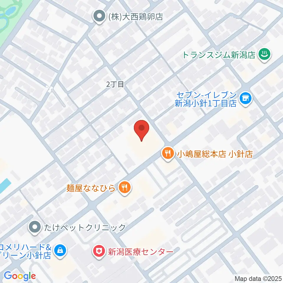 西新潟市民会館周辺のホテル一覧地図