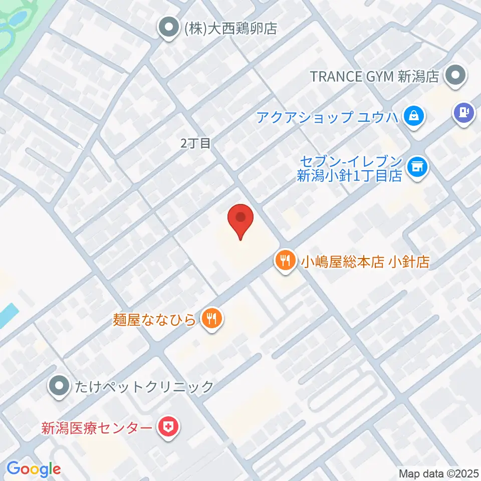 西新潟市民会館周辺のホテル一覧地図