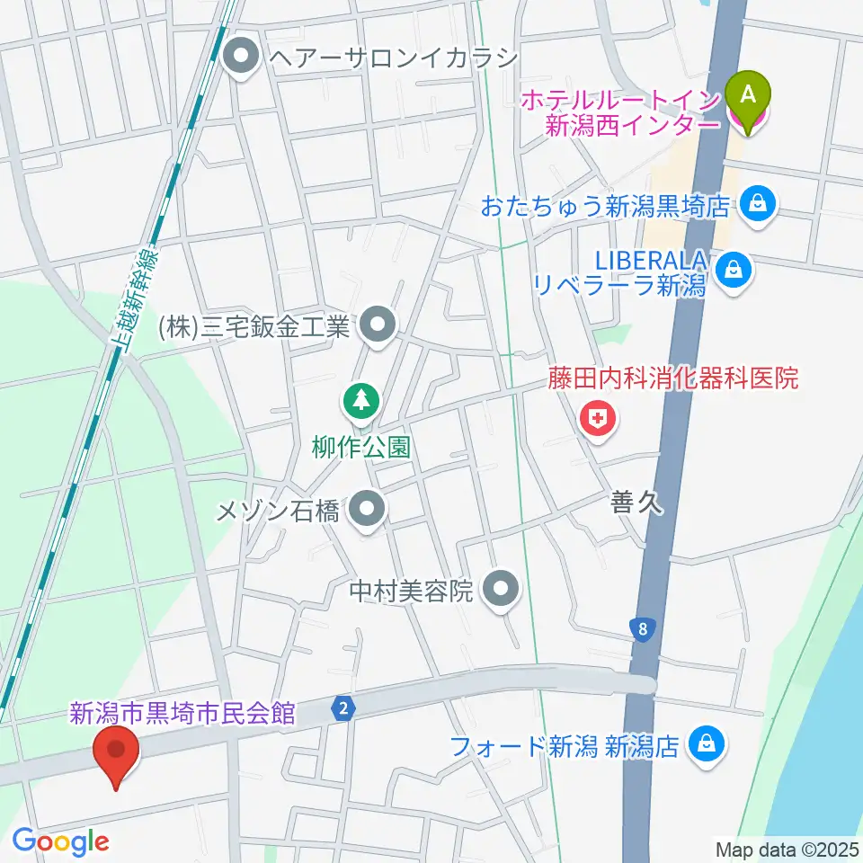 黒埼市民会館周辺のホテル一覧地図