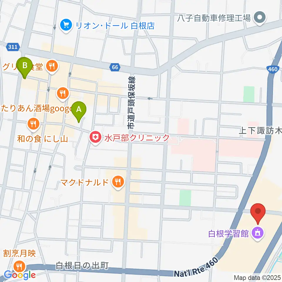 白根学習館 ラスペックホール周辺のホテル一覧地図
