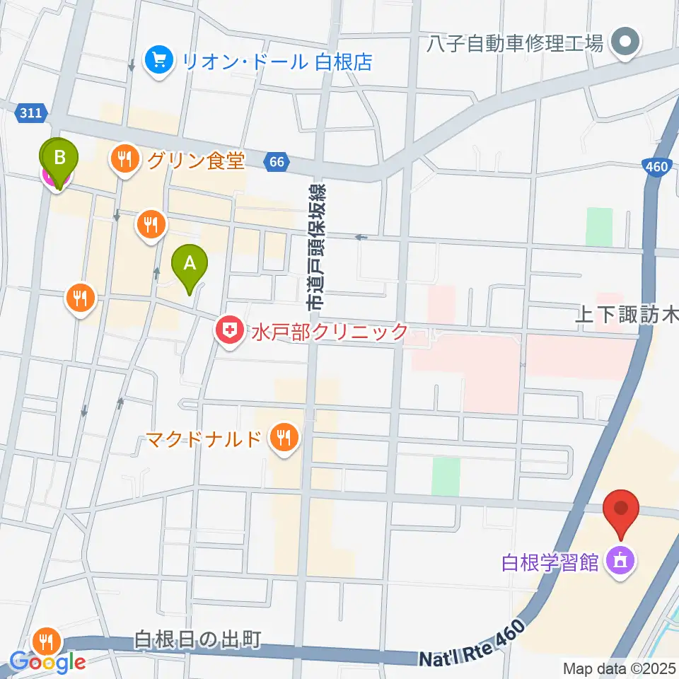 白根学習館 ラスペックホール周辺のホテル一覧地図