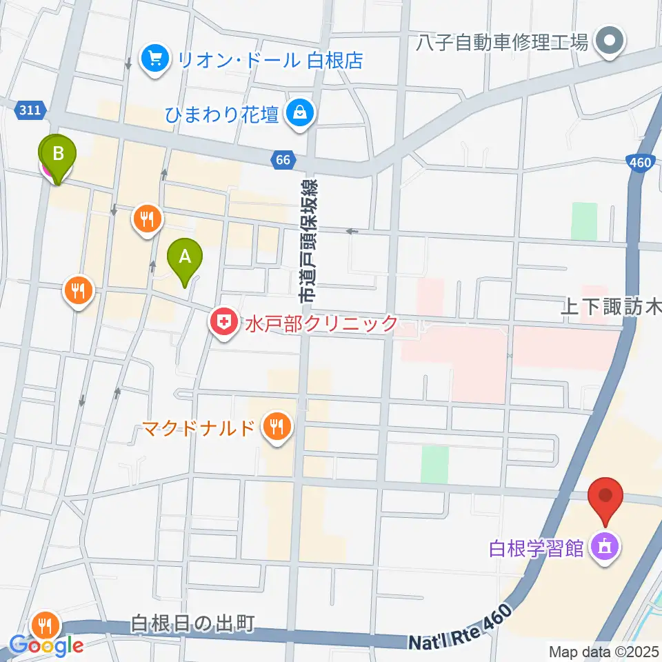 白根学習館 ラスペックホール周辺のホテル一覧地図