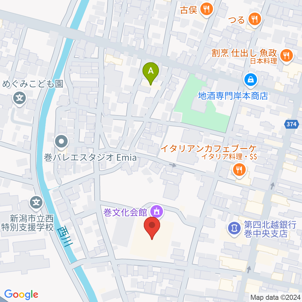 巻文化会館周辺のホテル一覧地図