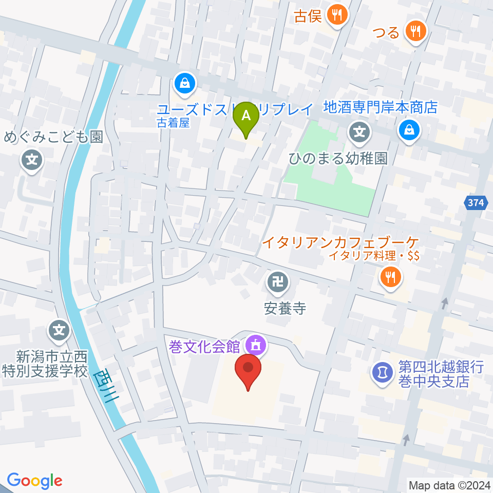 巻文化会館周辺のホテル一覧地図