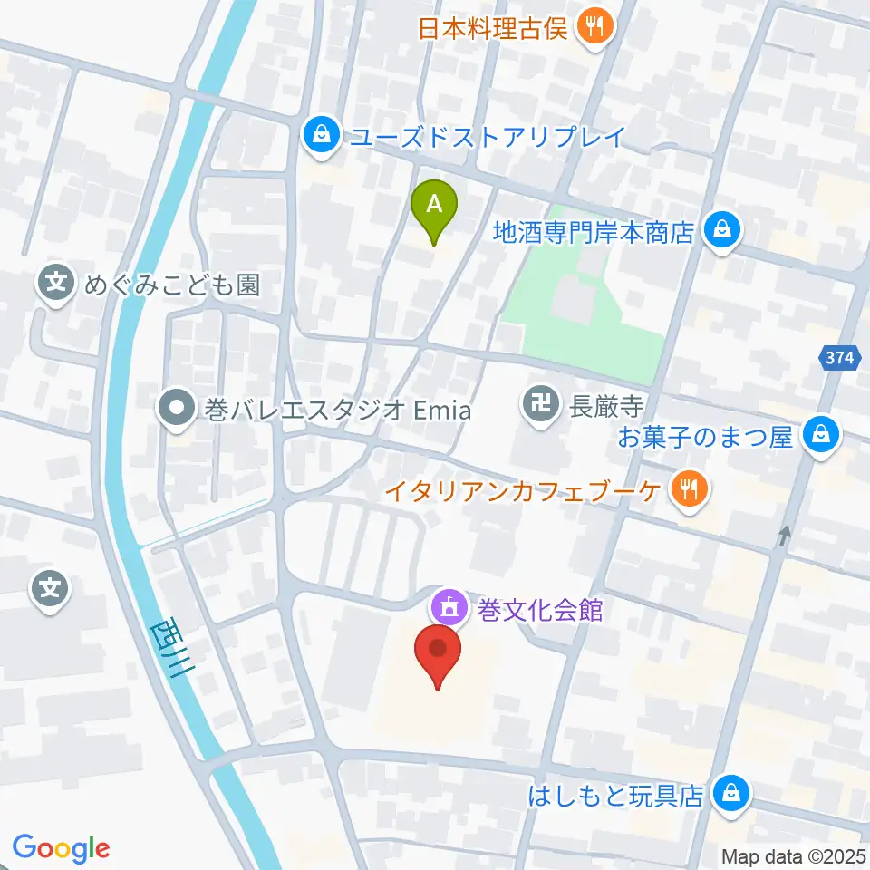巻文化会館周辺のホテル一覧地図