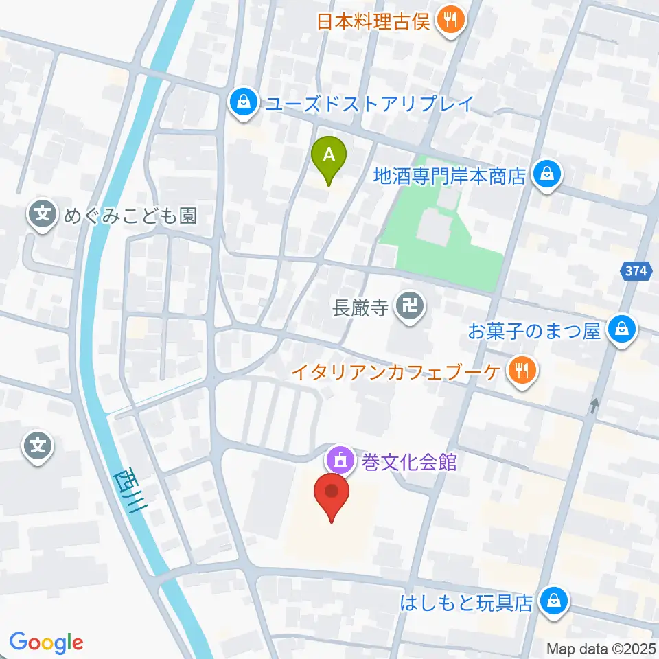 巻文化会館周辺のホテル一覧地図