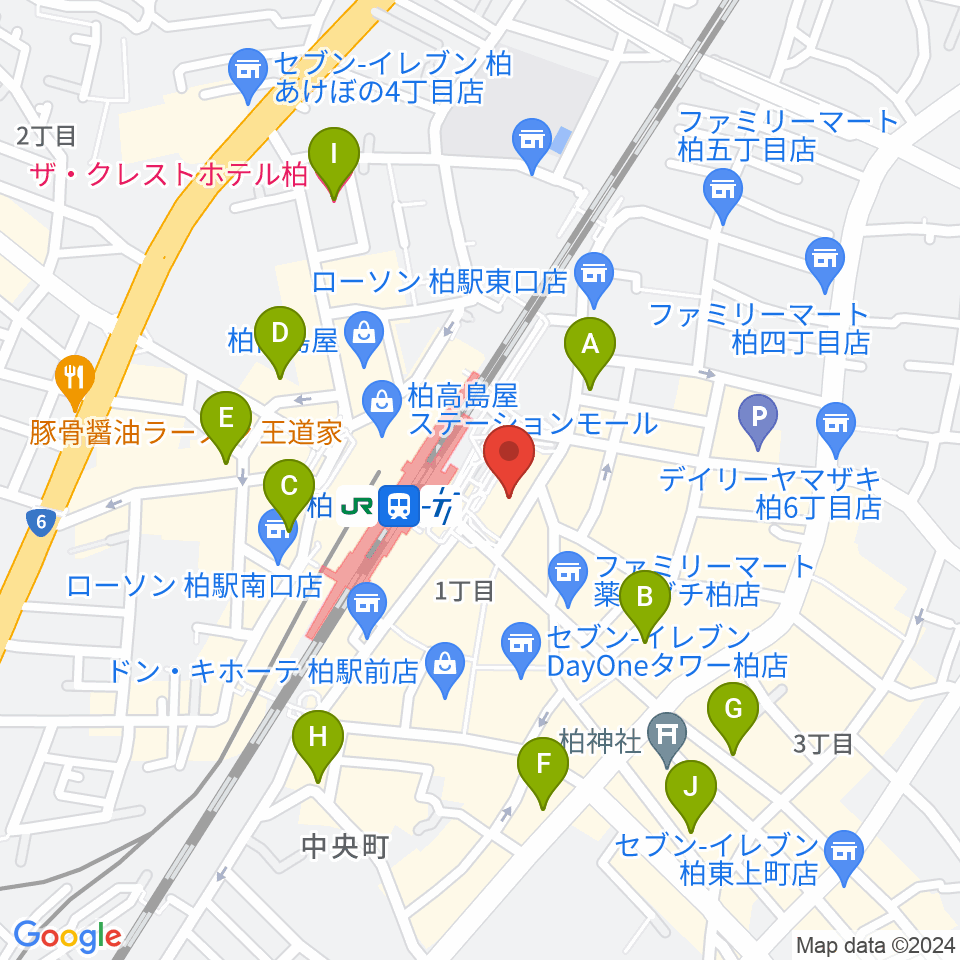 よみうりカルチャー柏周辺のホテル一覧地図