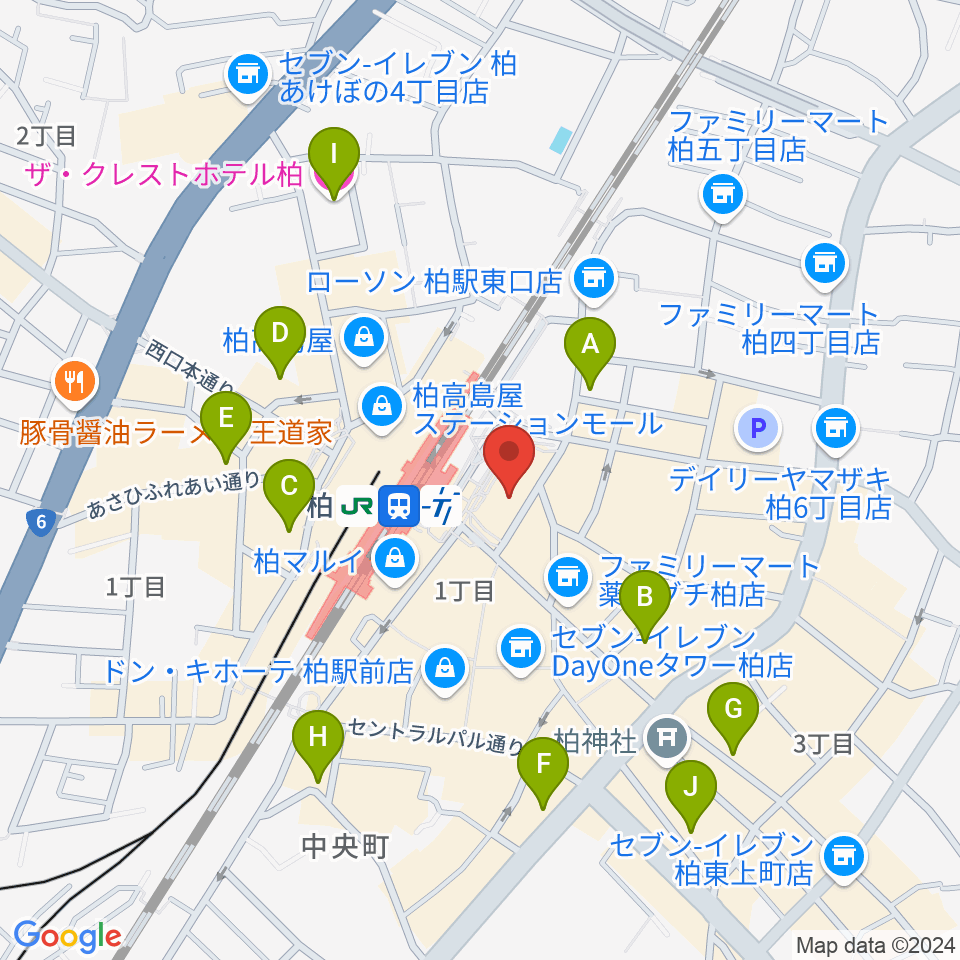 よみうりカルチャー柏周辺のホテル一覧地図