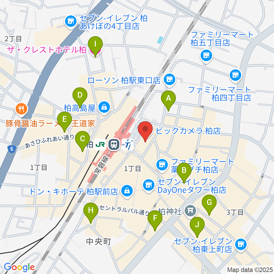 よみうりカルチャー柏周辺のホテル一覧地図