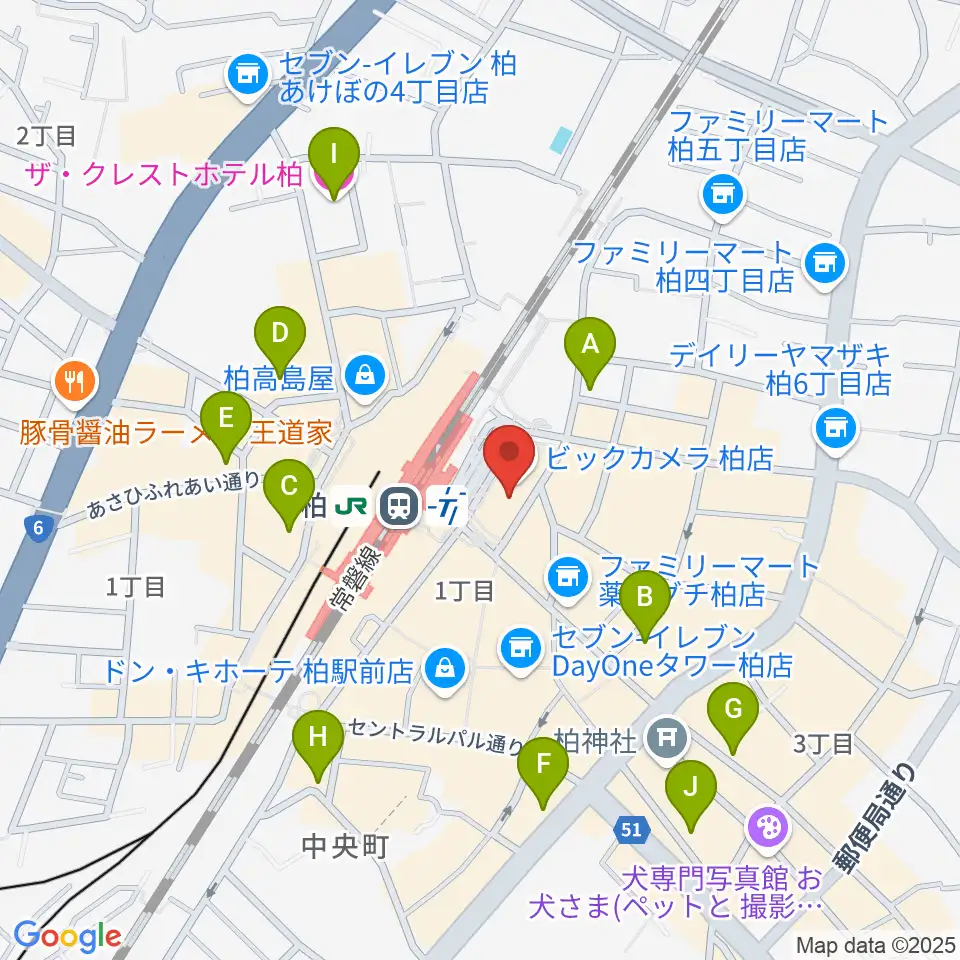 よみうりカルチャー柏周辺のホテル一覧地図